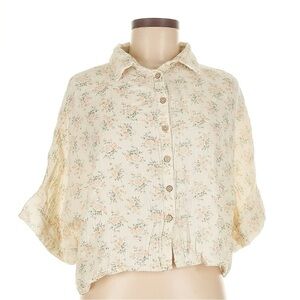 Olivaceous Cream Floral Button-Down Shirt